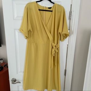 Yellow wrap dress
